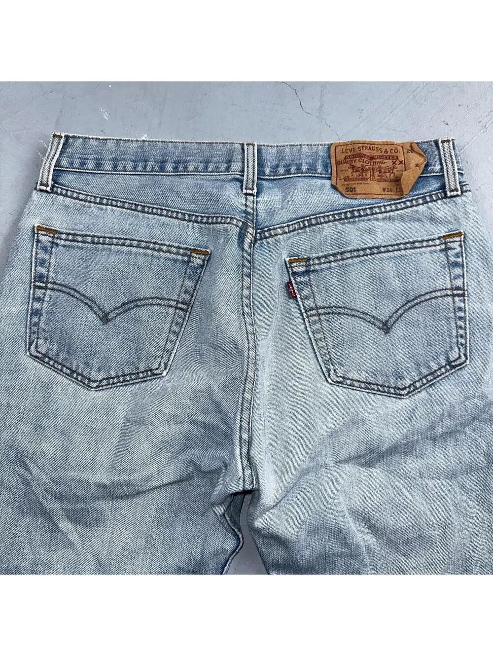 Levis 501 Vintage Y2K XX Straight Leg Jeans Blue Light Wash 34x34 Act 32x31